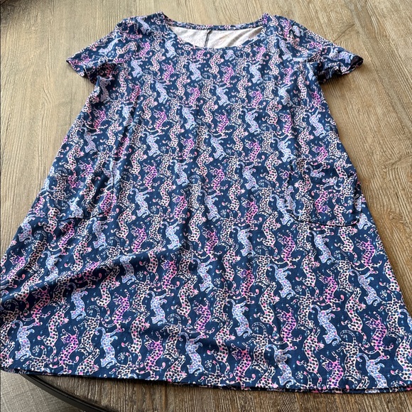 Lilly Pulitzer Navy and Pink Seahorse Dress - Picture 2 of 9